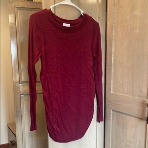 Isabel Maternity Long Sleeve Burgundy Sweater.